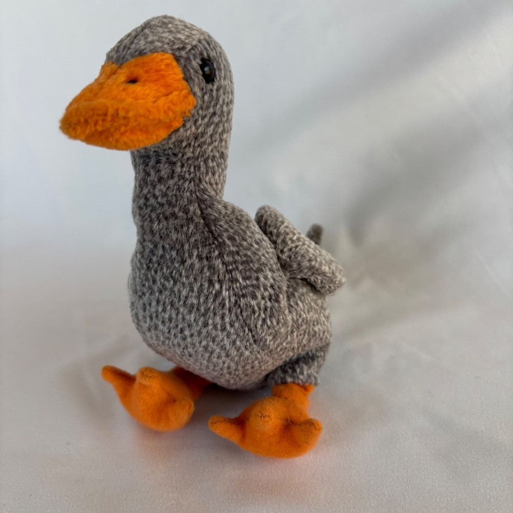 Ty Beanie Baby Honks the Gray Goose‎ 1999 Retired Plush Bird Grey Orange 8 inch